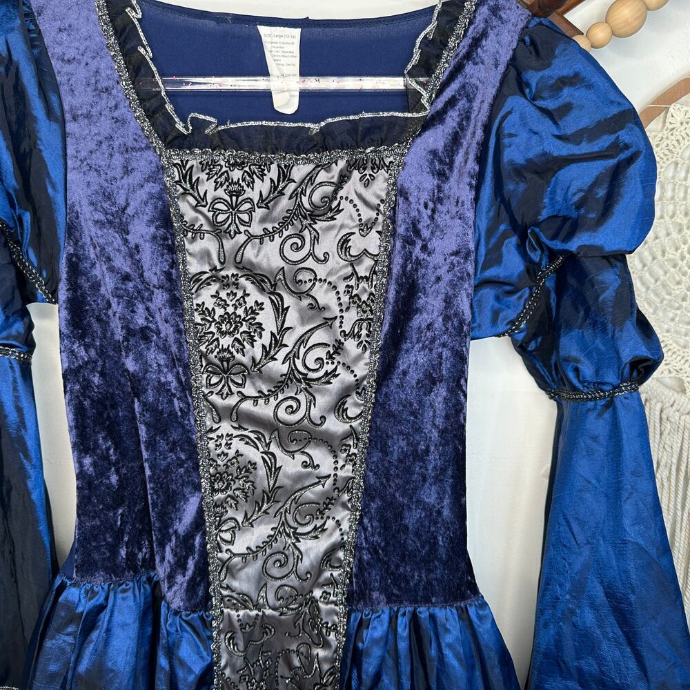 Unbranded Blue Printcess Historical Fancy Regal Costume Dress - Picture 4 of 6